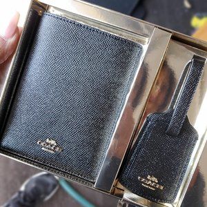Coach Passport Holder with Luggage Tag